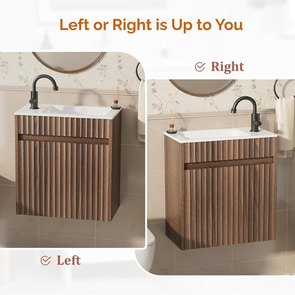 18" Bathroom Vanity Top with Sink | Pre-Drilled Hole, Modern Rectangular Design