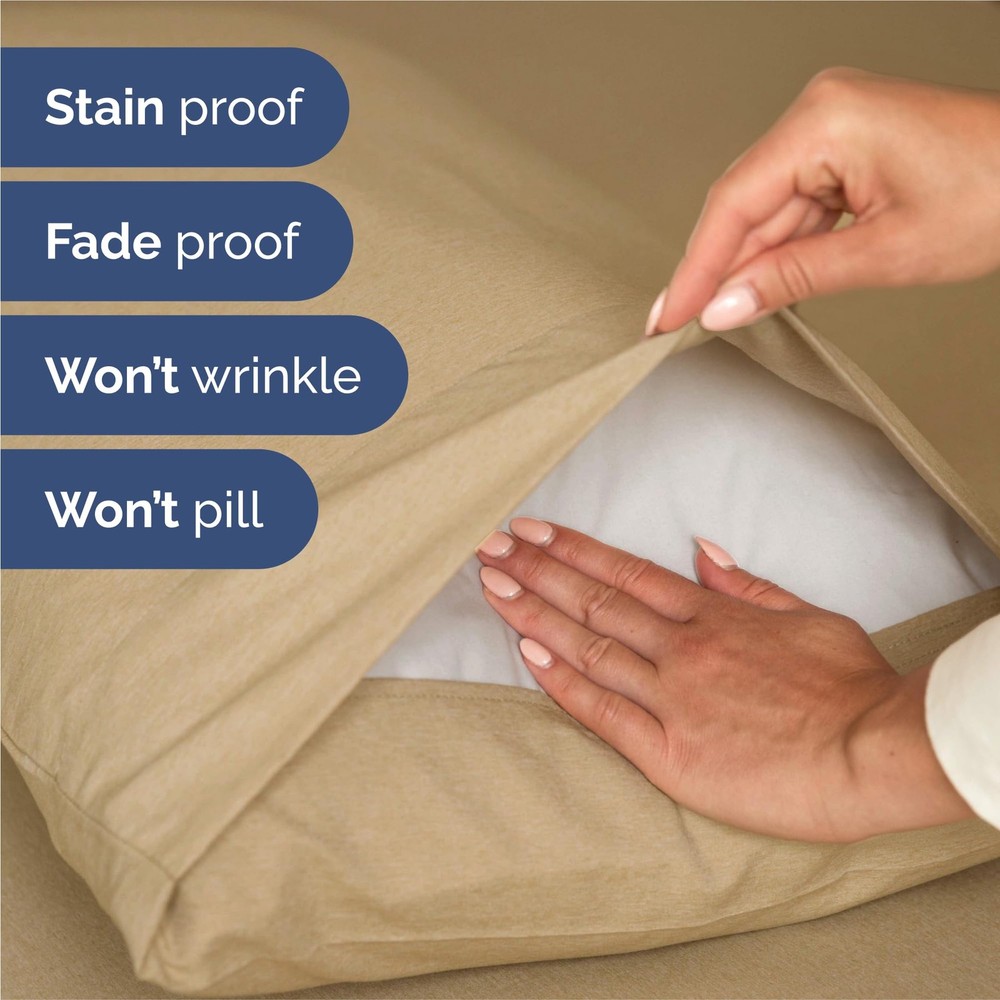 Split King Sheet Set Cooling Breathable Hotel Luxury Bedding 7Pc Deep Pocket Tan