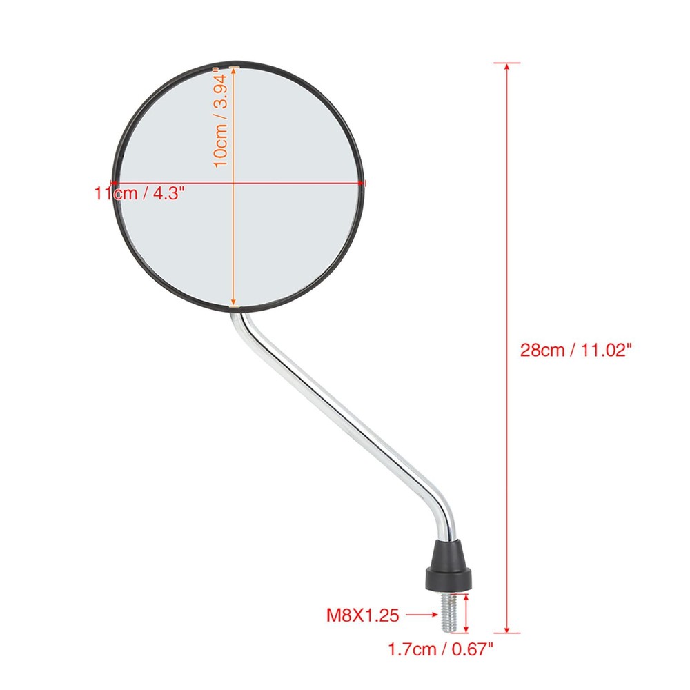 Universal Pair Red Motorcycle Mirror Rear Side Mirror