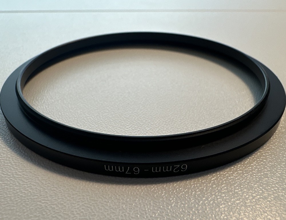 62mm to 67mm Step-up Ring Metal Adapter Threaded for Lens Filter