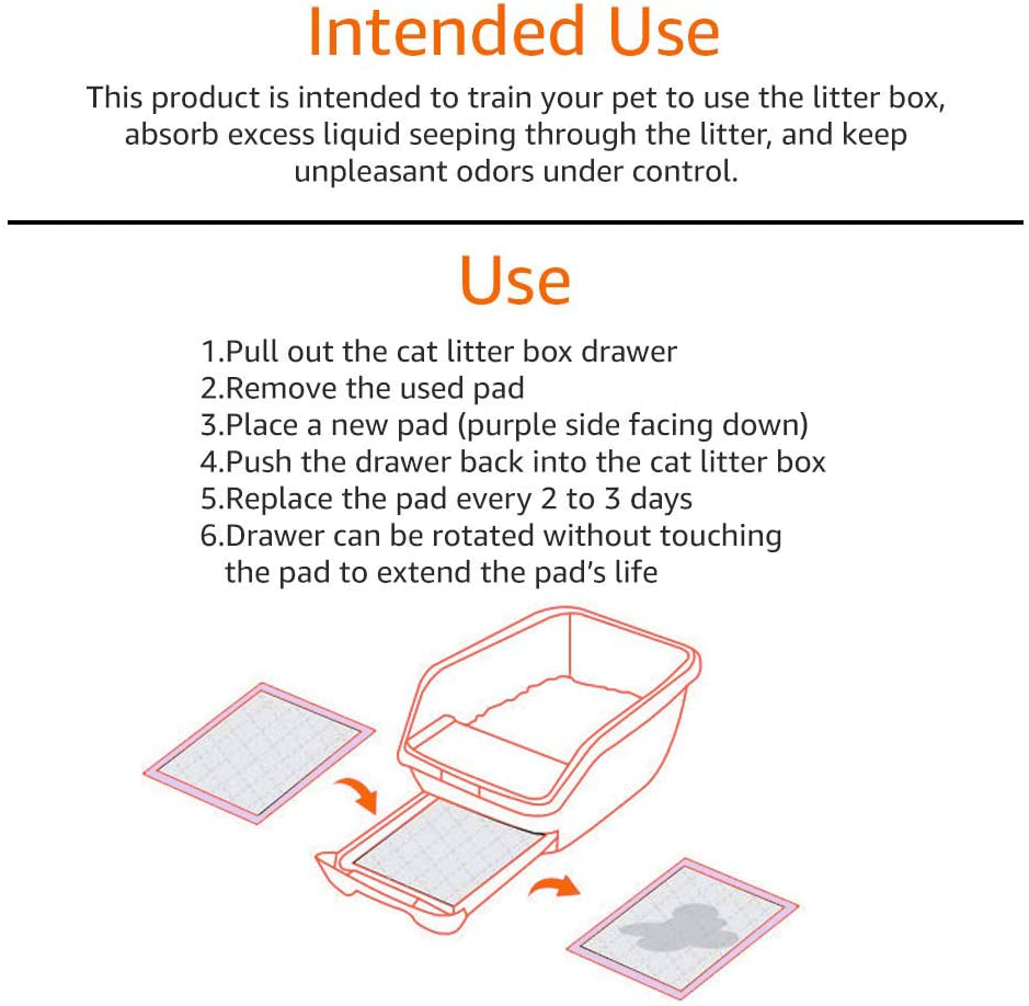 Amazon Basics Cat Pad Refills for Litter Box Lemon Scent, Fresh Scent Unscented