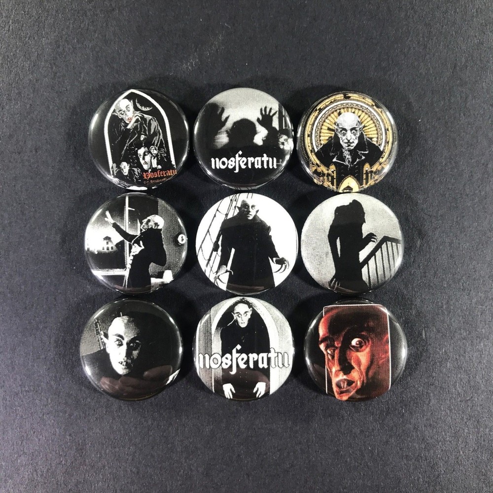 Nosferatu 1" Button Pin Set Bram Stoker Dracula Vampire Classic