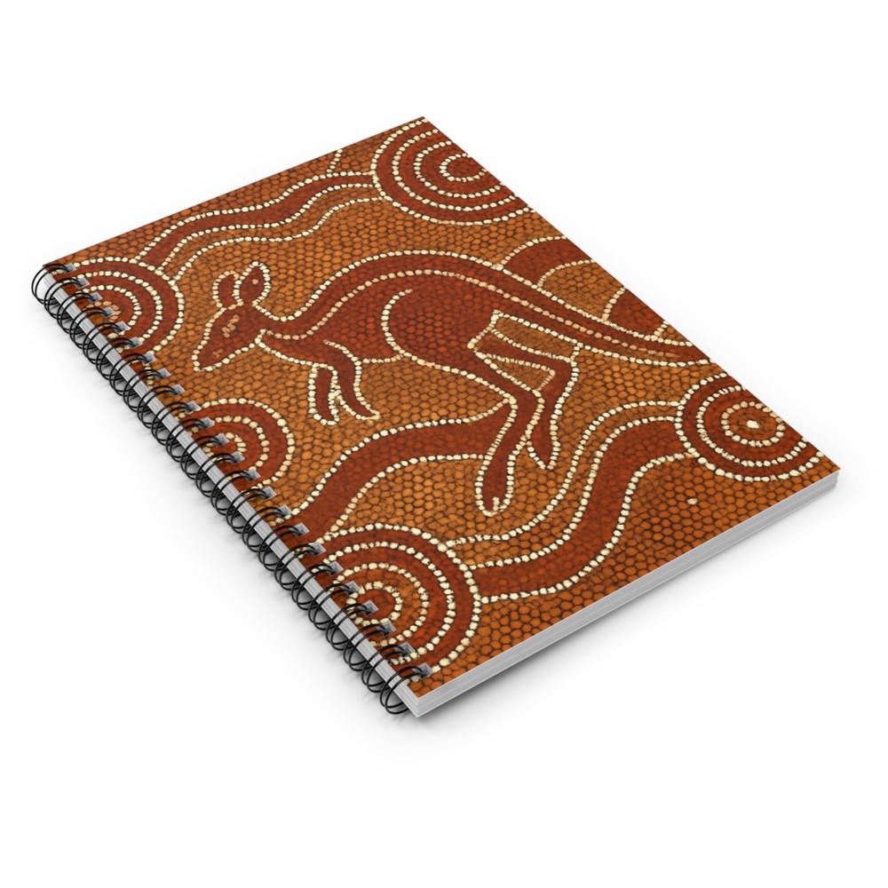 Spiral Notebook Student Journal Aboriginal Dreamtime Kangaroo Dot Painting