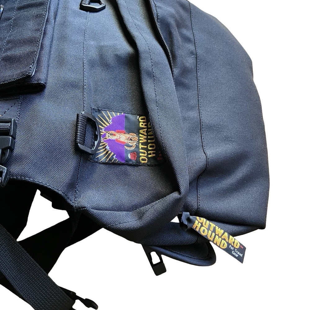 Outward Hound Dog Saddle Backpack Adjustable Black Medium Clip On Removable