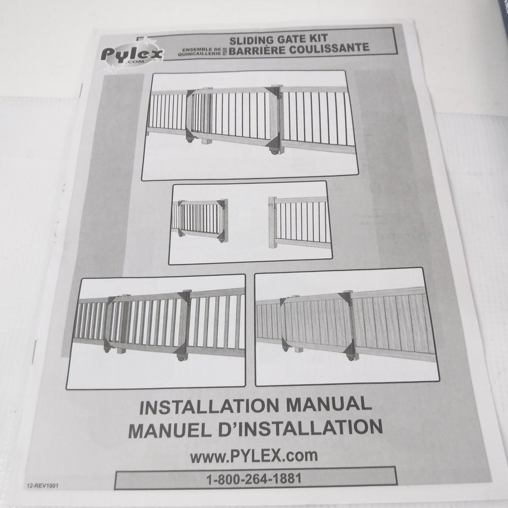 Pylex Black Steel Rust Resistant Deck Sliding Gate Hardware Kit 11052
