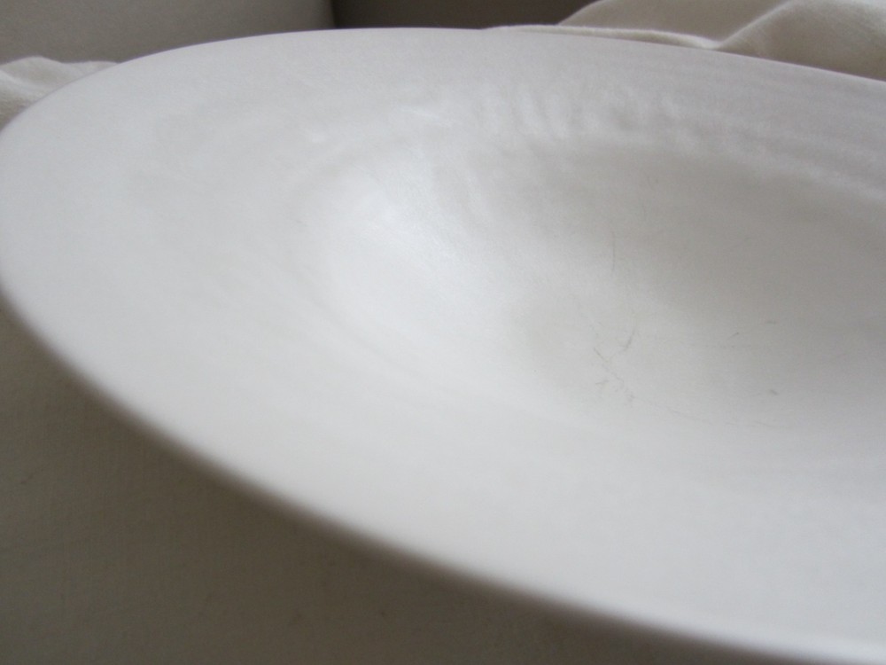 Very Fine, White Matte Smooth Bowl, Handspun Maker Made