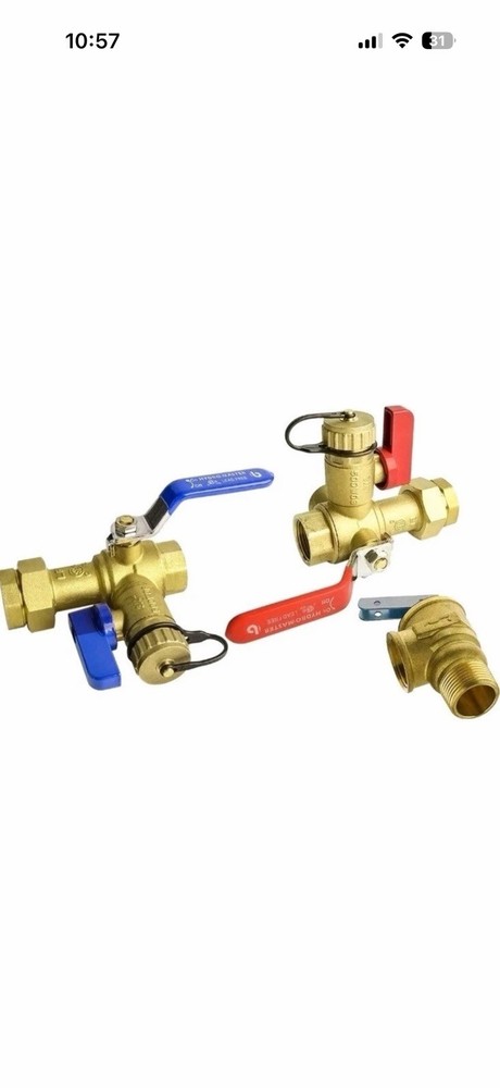 HYDRO MASTER Tankless Water Heater Service Valve Kit with Pressure Relief Valve