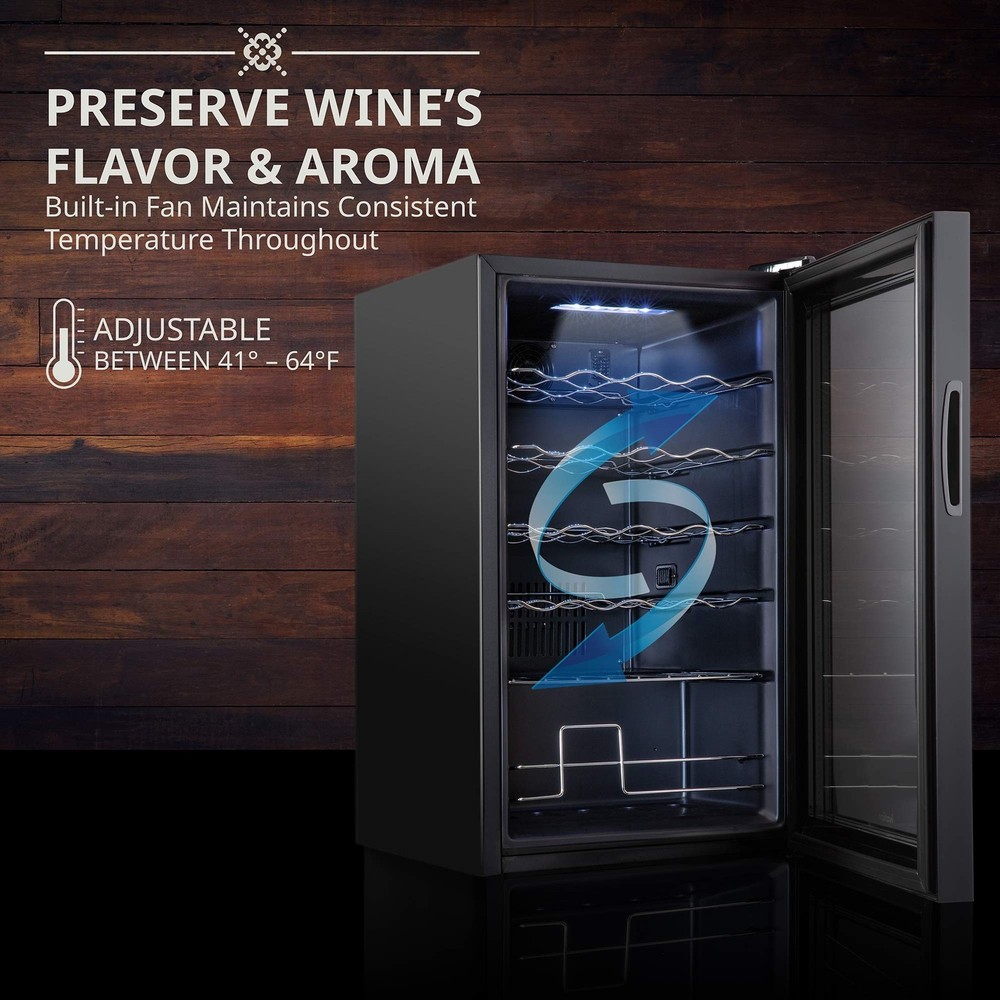 Ivation 24 Bottle Compressor Wine Cooler Refrigerator w/Lock | Large Freestan...