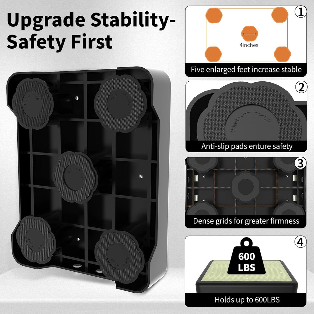 Adjustable Step Stool for Adults, Noctilucent Bed Step Stools, 660 LBS Capacity