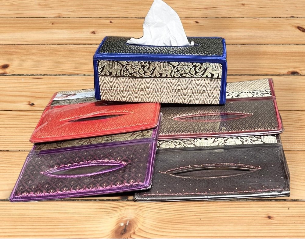 Tissue box cover rectangle fabric from Cambodia