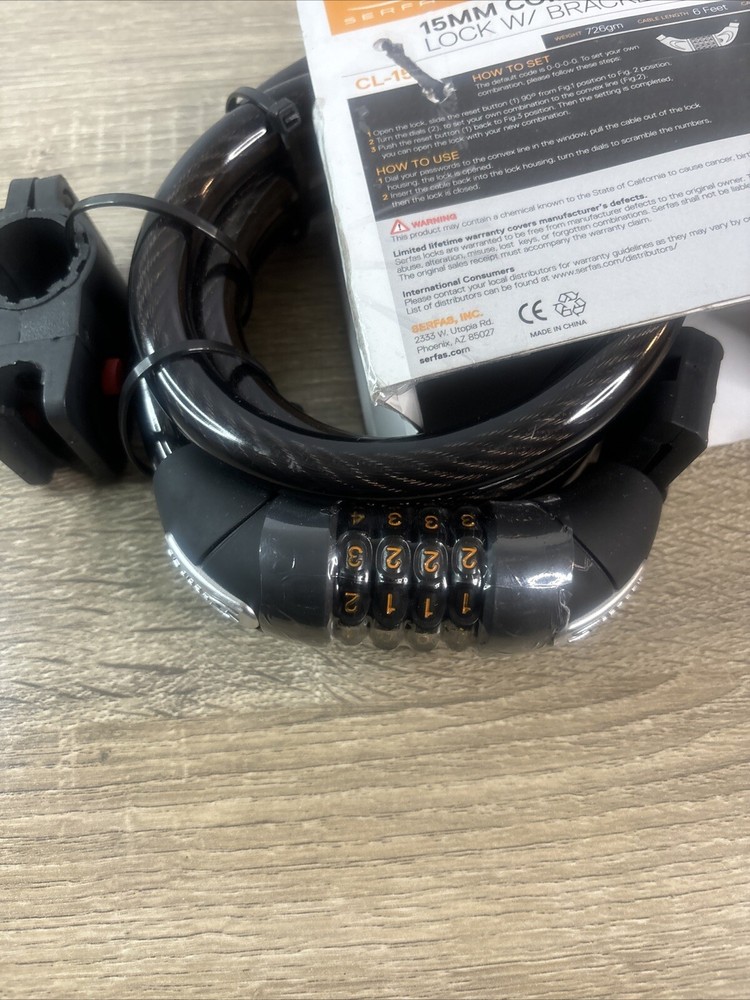 CL-15 Combo Coiled Lock w/ Bracket