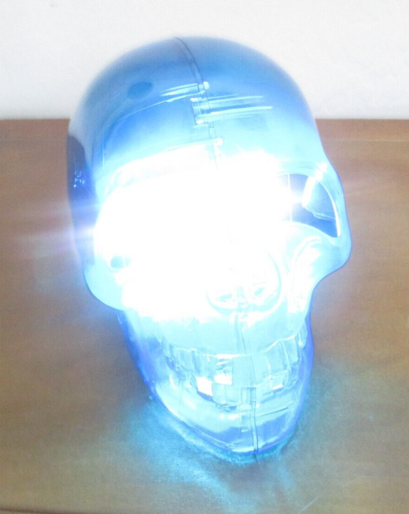Unique! Strobe Light Skull! Blue Translucent! With Adjustable Strobe! 110 Volt