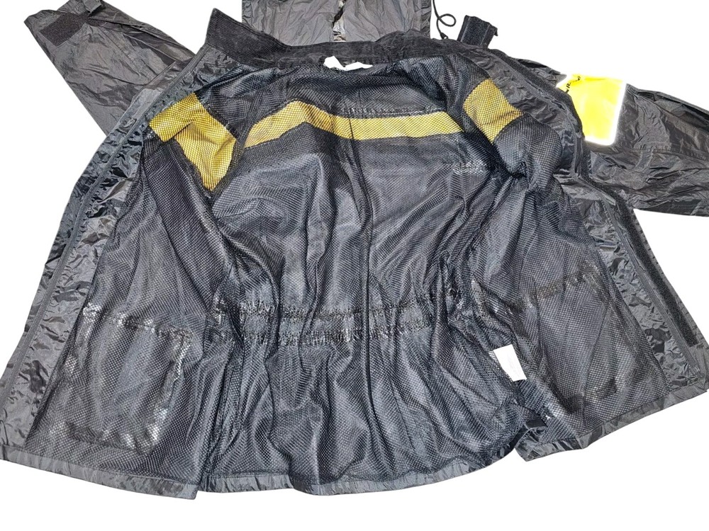 Nelson Rigg Prostorm Lined Yellow Black Rain Jacket Medium