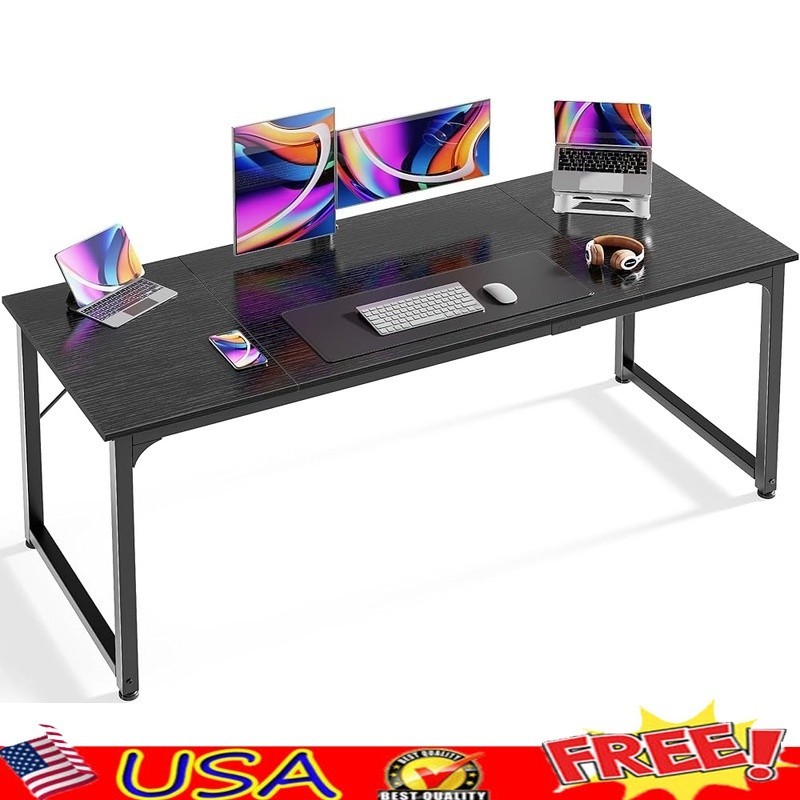 Spacious Modern Desk Home Office Gaming Study Durable Sturdy Workspace New