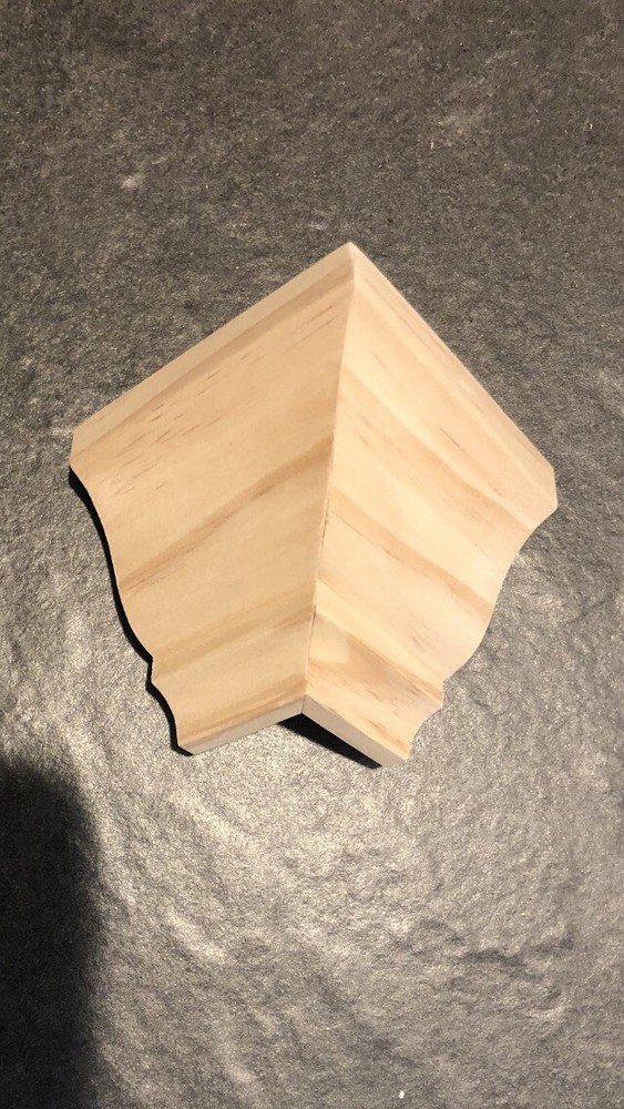 Crown Molding Corners Low Profile BARE SOLID PINE 3 5/8” Outside Corners