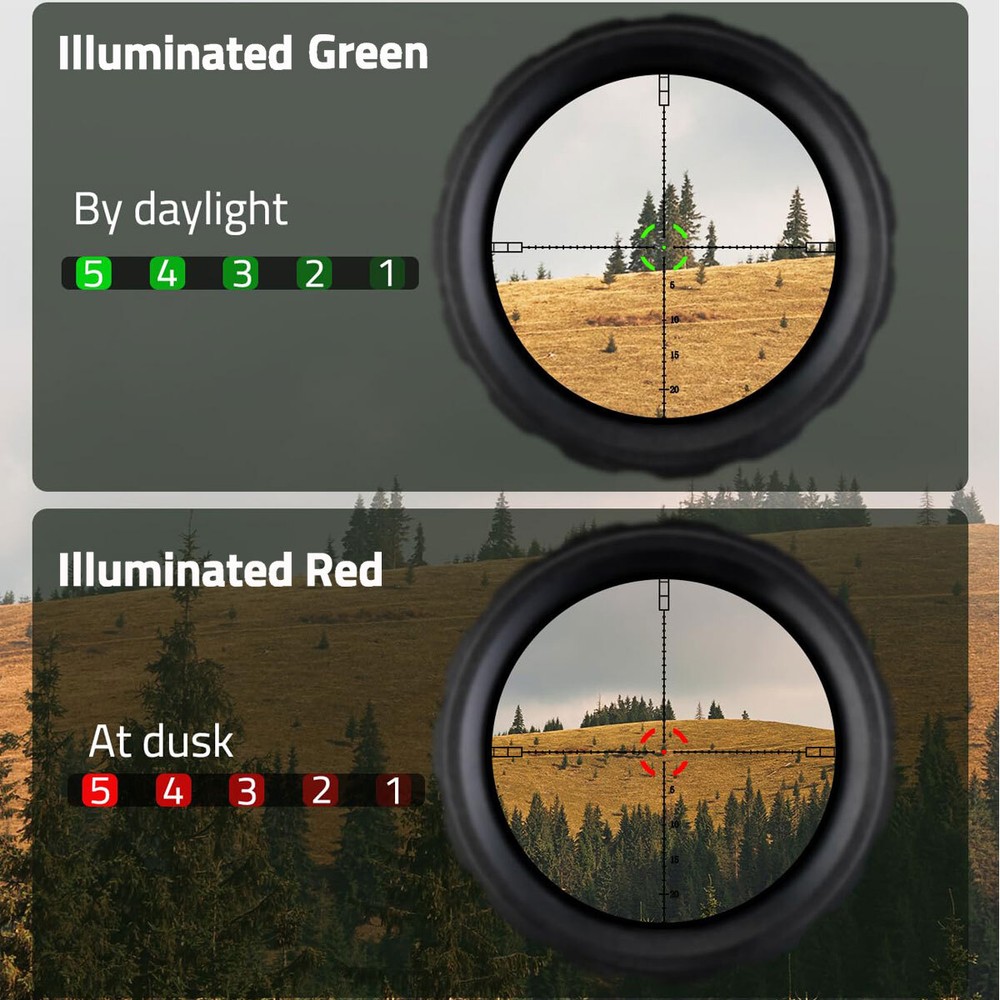 Compact 4x30 Rifle Scope Illuminated Customized-Dot Reticle w/ 30mm Offset Mount