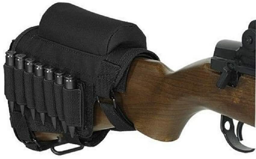 Tactical Buttstock Shell Holder Cheek Rest Pouch Holder Pack with Ammo Carrier