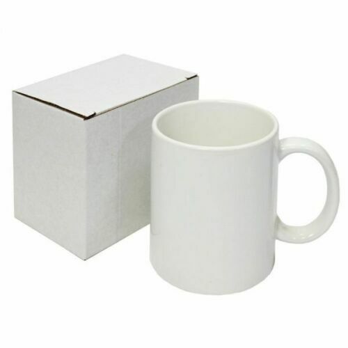 White Sublimation Blank Ceramic Coffee Tea Mugs (15 oz. - 6 Case, White)