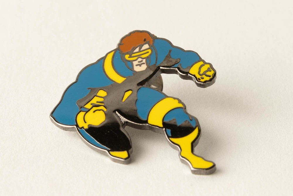 Cyclops Silver Metal & Enamel Pin Marvel Planet Studios Vtg