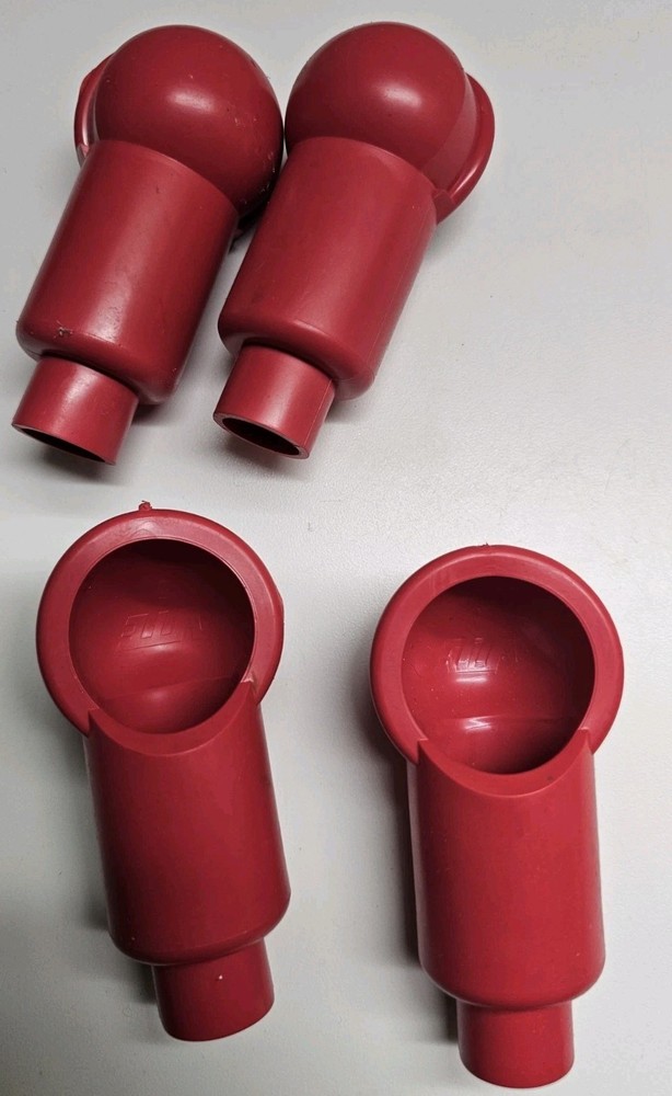 VTE Red Rubber Battery Terminal Cover - 4 Pack