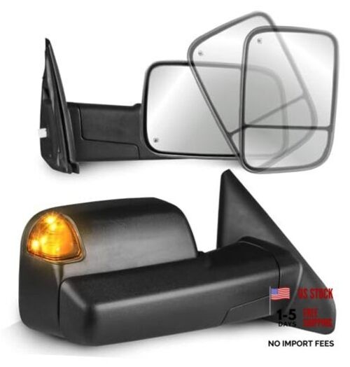 Left and Right Mirrors Compatible with 2002-2008 2003-2009 Black Turn Light