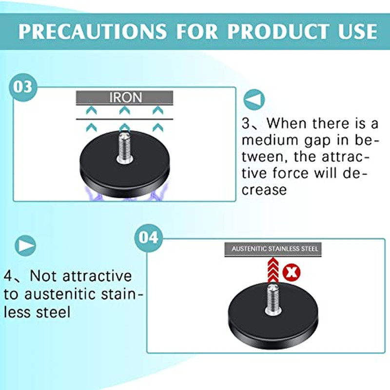 Neodymium Magnet Rubber Coated Mounting Small Scratch Safe Black Stud Magnet Pai