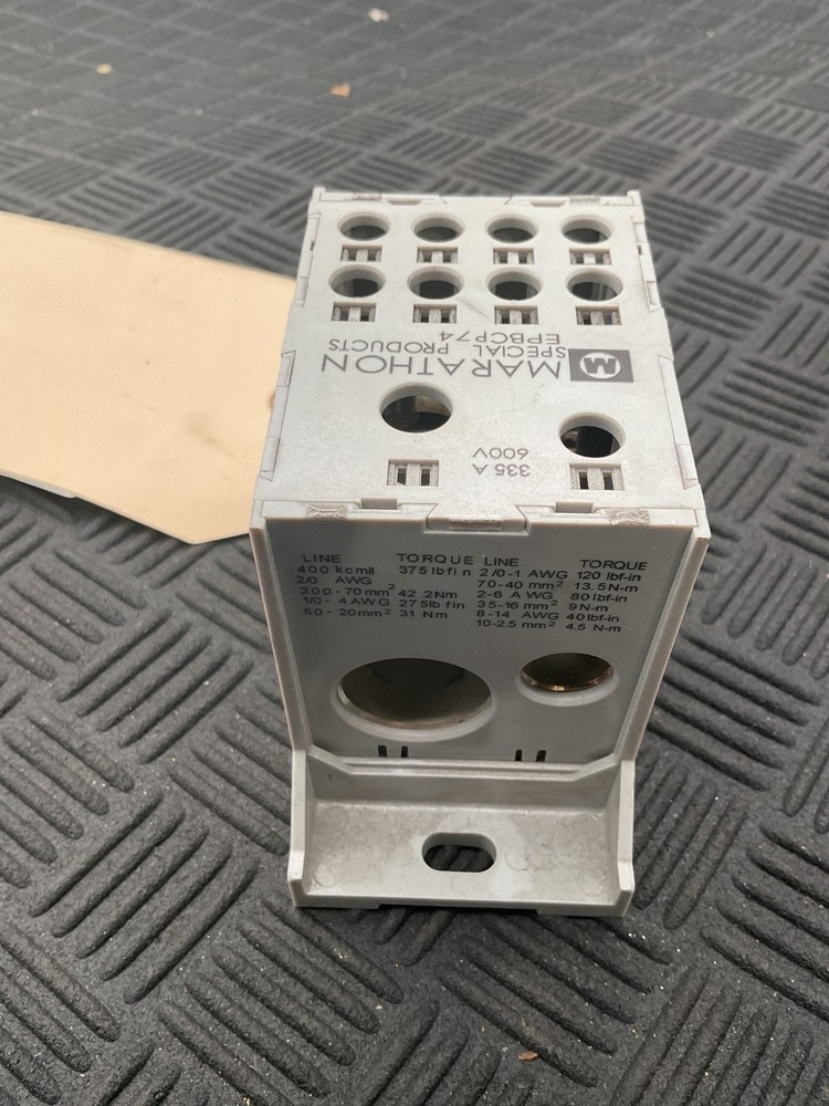 MARATHON EPBCP74 Power Distribution Block 335A 600V USED