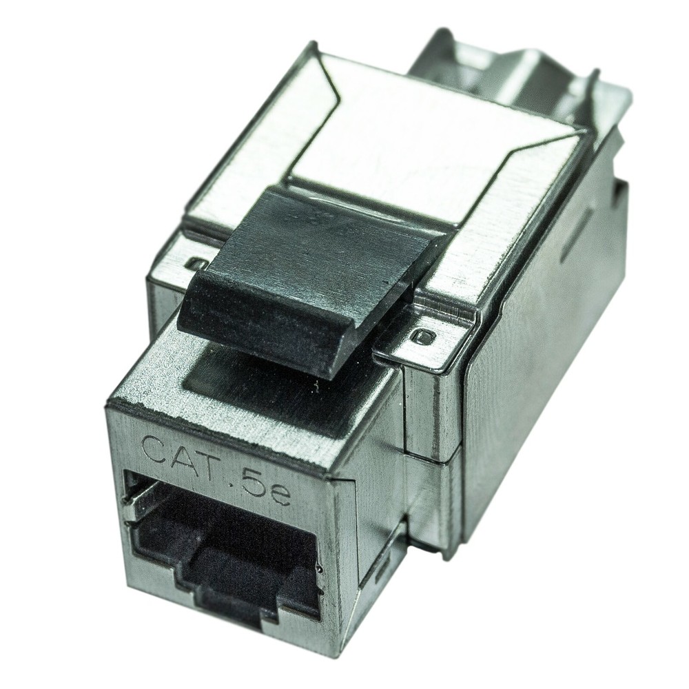 100 Pack Shielded CAT5e Keystone RJ45 Ethernet Network Tool-Less Snap-In Jack