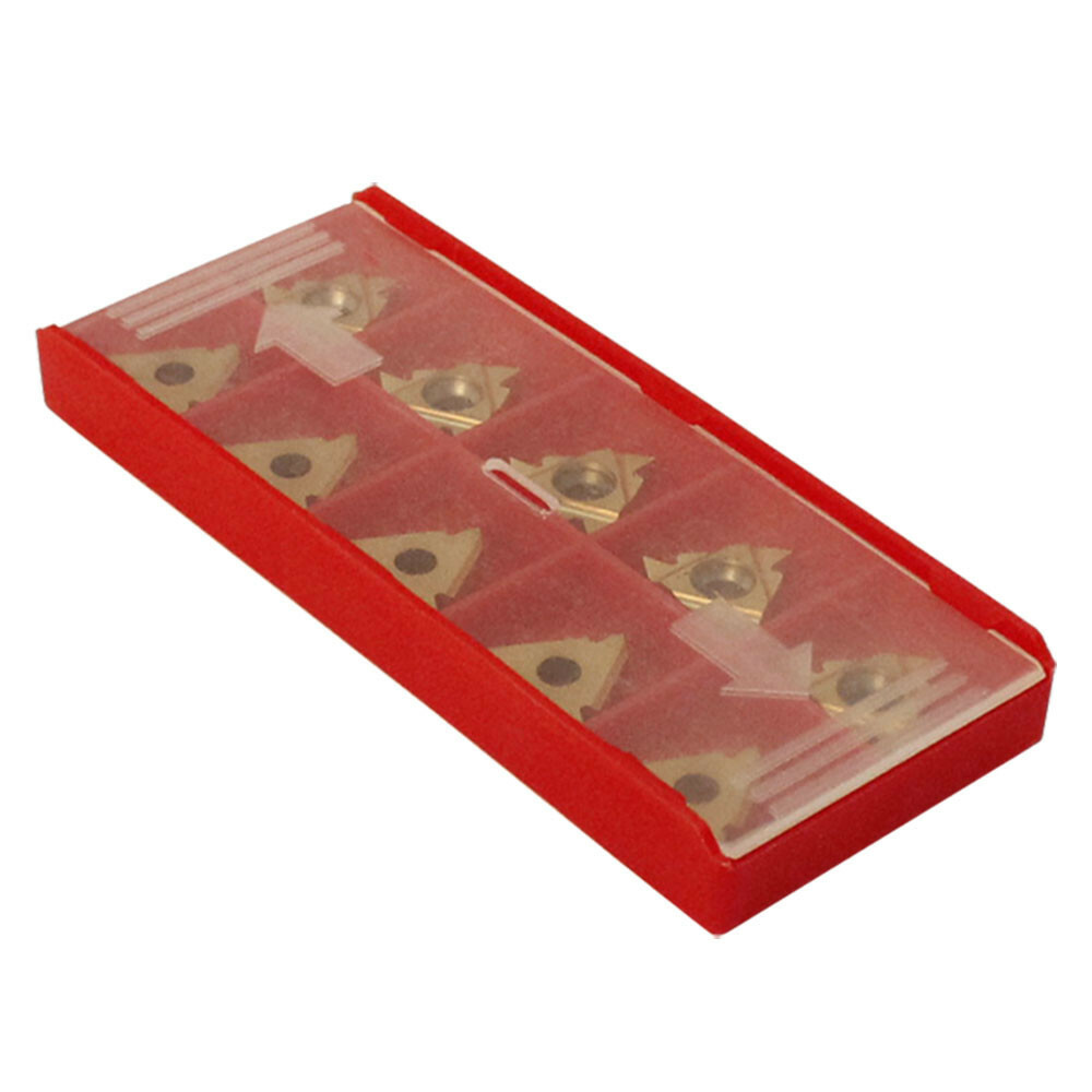 10Pc Indexable Tin Inserts 11ER A60 Carbide Threading Threader Lathing SER3 Bits