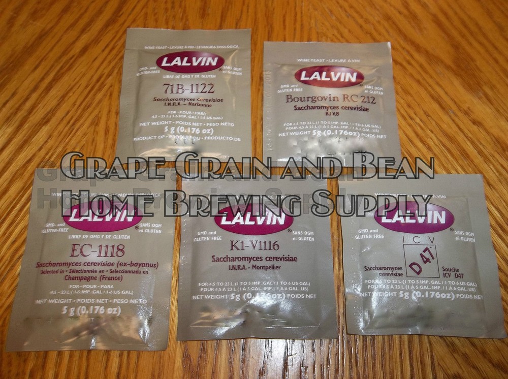 Lalvin Wine Yeast, 5 Packs Per Sale, YOUR CHOICE!!!