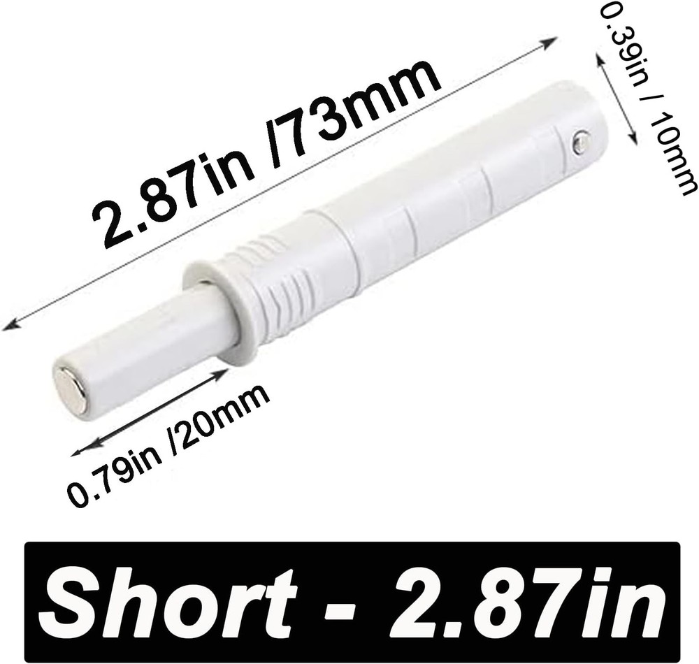 2.87" Push to Open Cabinet Hardware CBRIVE 10 Pack Push Latch & Lock for Hidden