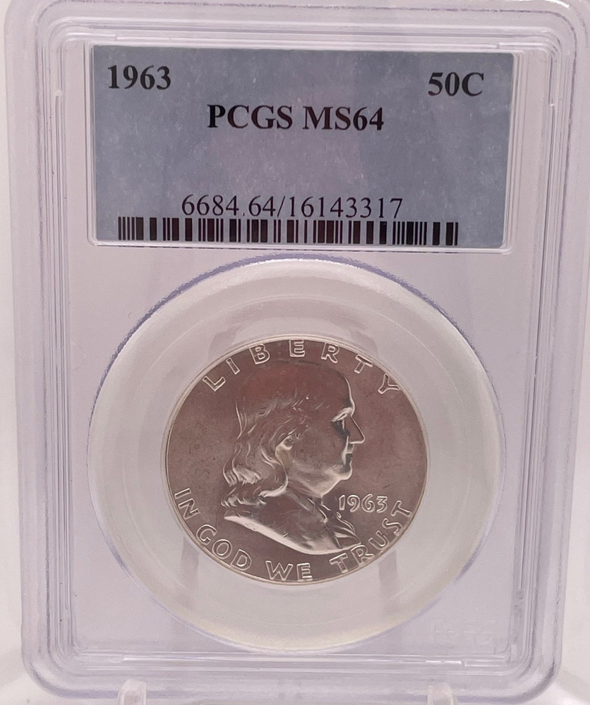 1963 Silver Franklin Half Dollar (PCGS MS 64) (C7)