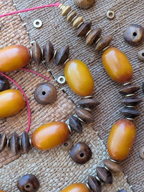 African Copal & Bone Beads [77124]