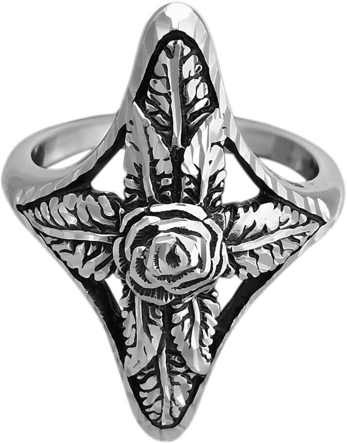 Size 6.5 - Diamond Cut Rose Cross Ring