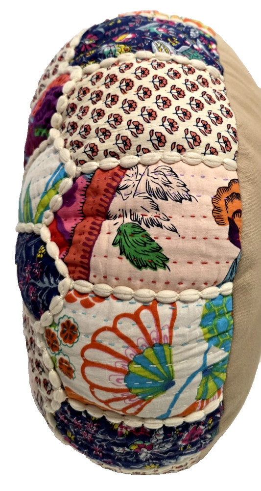 Patchwork Pouffe (Footstool), Approx. 60" Circumferance, Multicolored