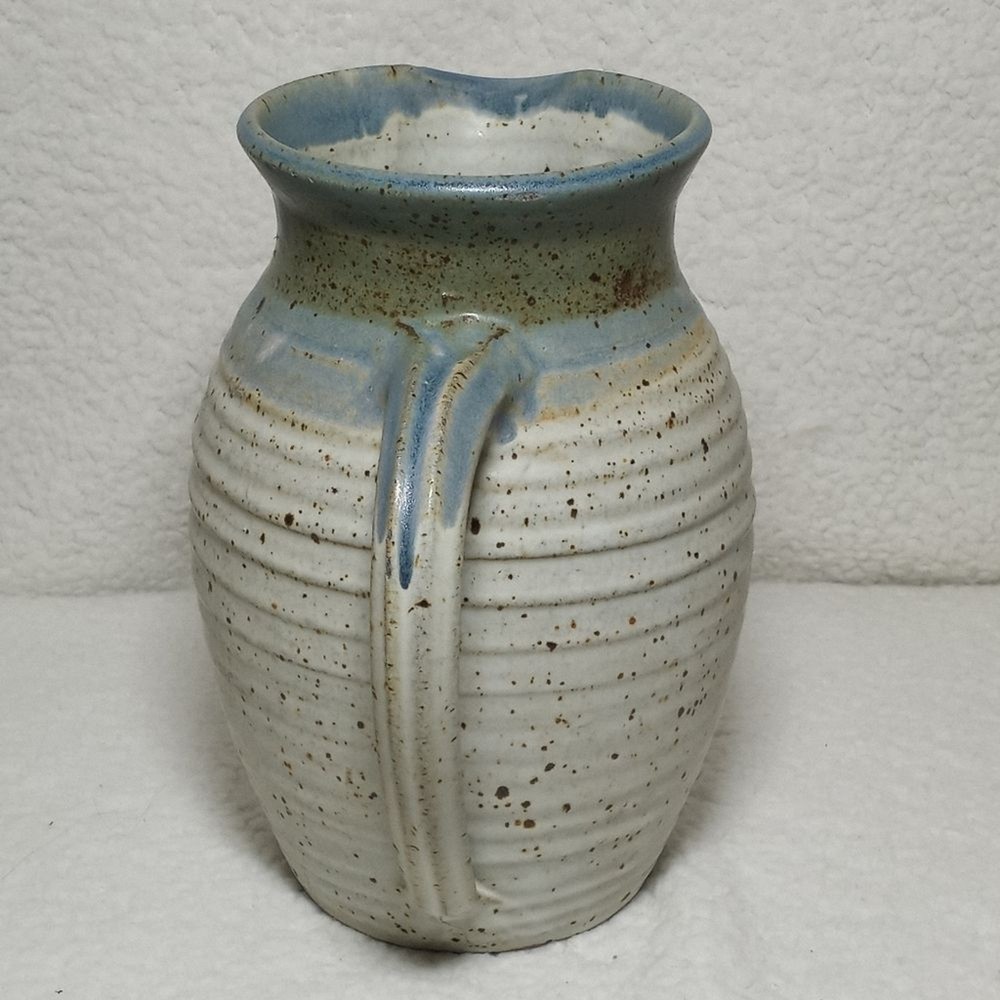 Artist Signed Studio Stoneware Mid Century Pitcher Jug