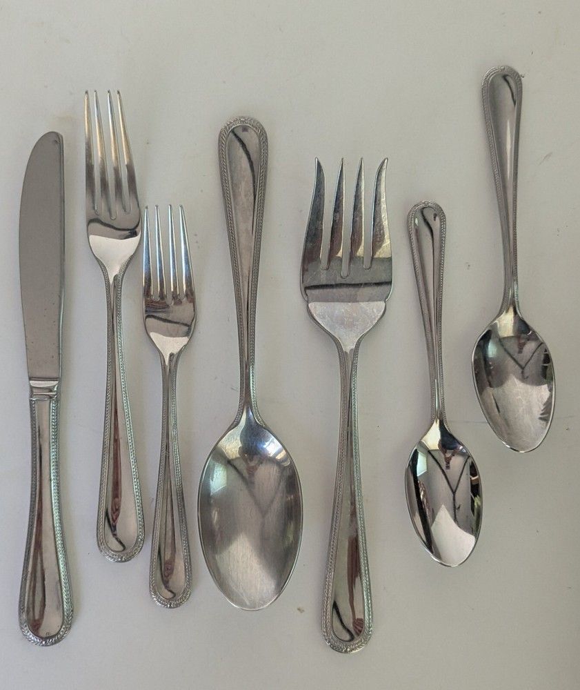 Gorham Madeline Stainless Flatware Lot 62p 18/10 Flatware EUC