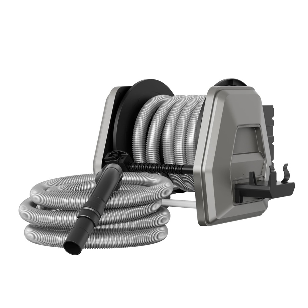 Vacuum Hose Reel with 30ft Replaceable Hose, Light Grey