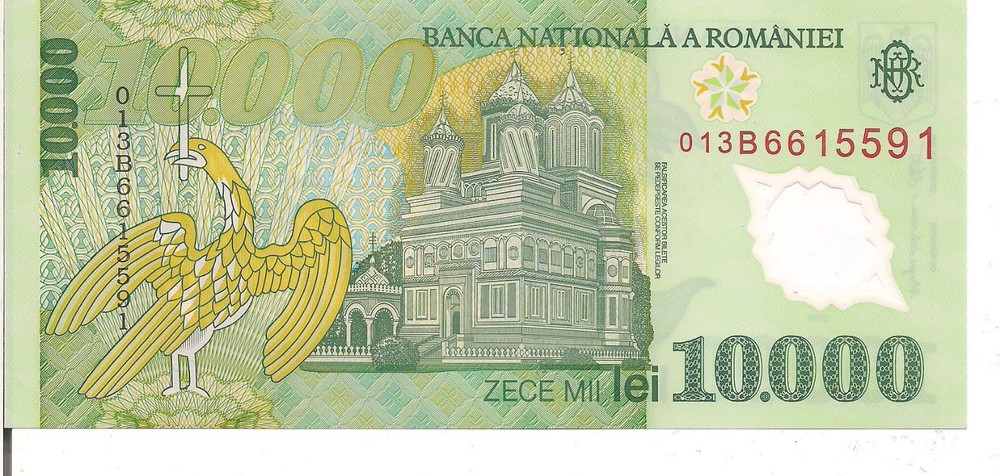 ROMANIA, 10000 LEI, Polymer note, 2000, UNC
