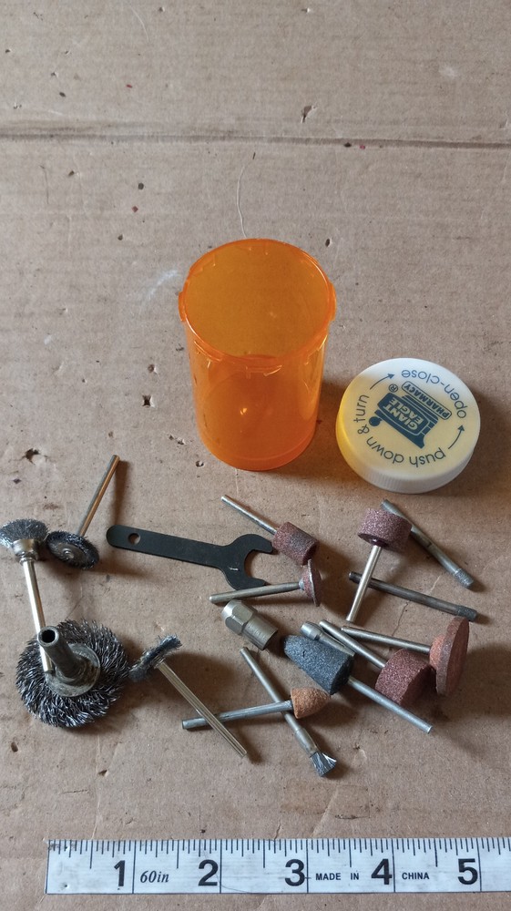 Mini Drill & Approximately 100 Bits for Wood Carving, etc. - Used
