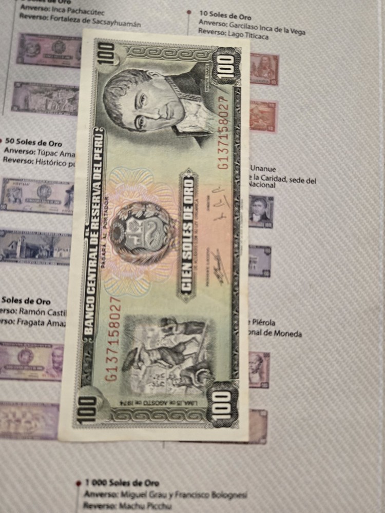 Complete Set Sol de Oro Peru Banknotes