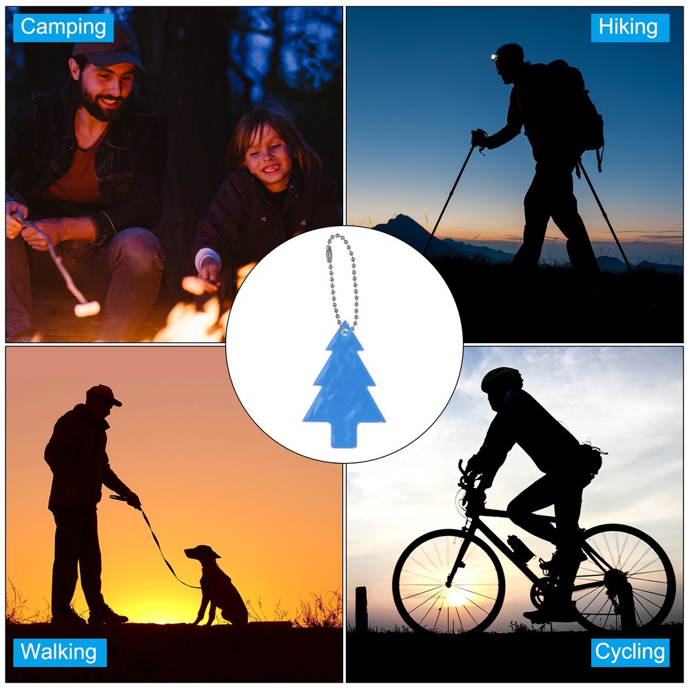 Reflective Keychain Tags, 6 Pcs PVC Reflector Key Ring, Blue
