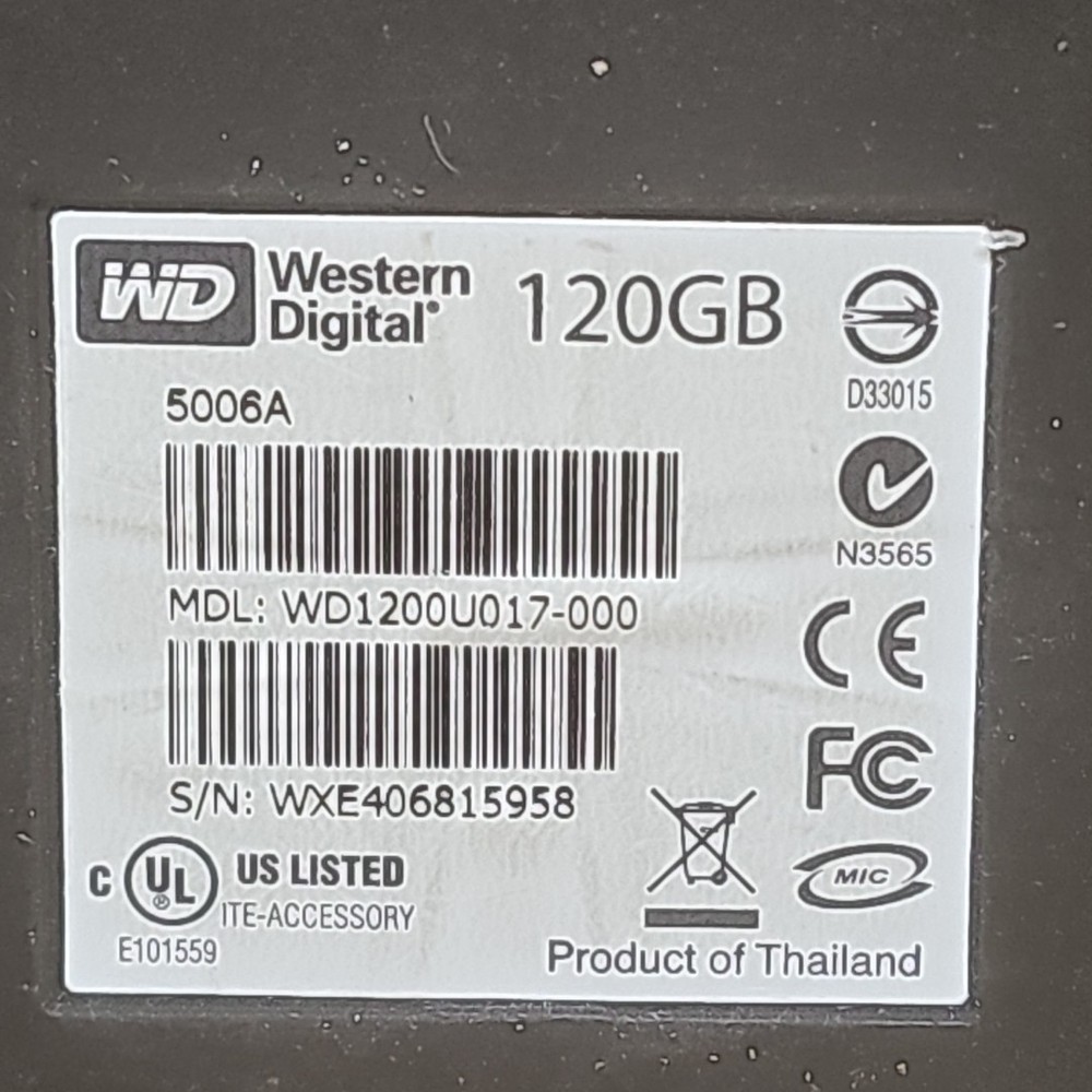 Western Digital Elements External Hard Drive 120GB Tested Working As It Should