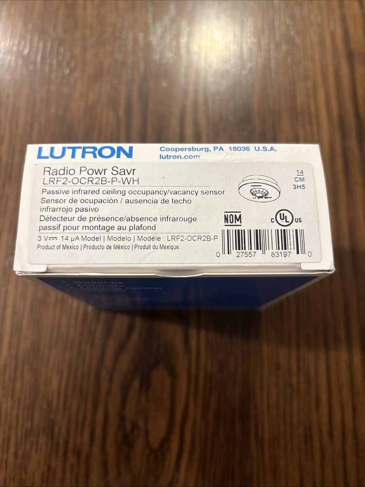 New LUTRON LRF2-OCR2B-P-WH 120V Wireless Ceiling Sensor - White