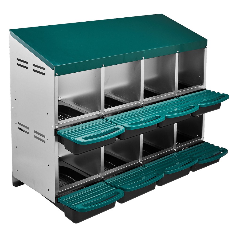 Chicken Nesting Box 8 Compartment Roll Away Wall Mount for Hens Easy Collection