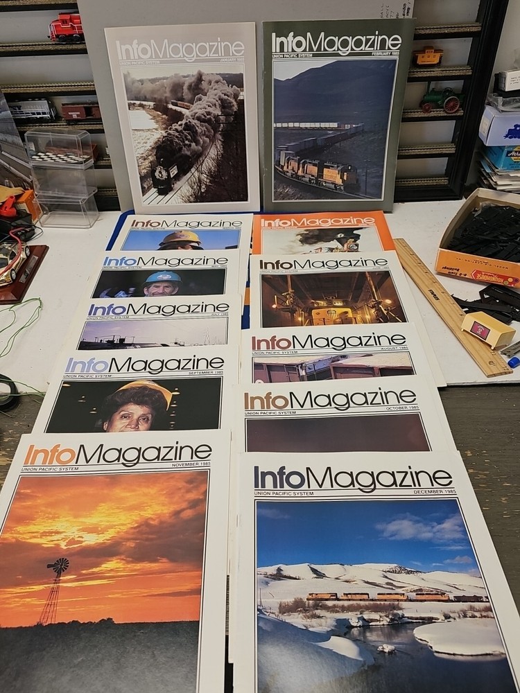 Info Magazine Union Pacific System 1985 Full Year Complete 12 Issues.