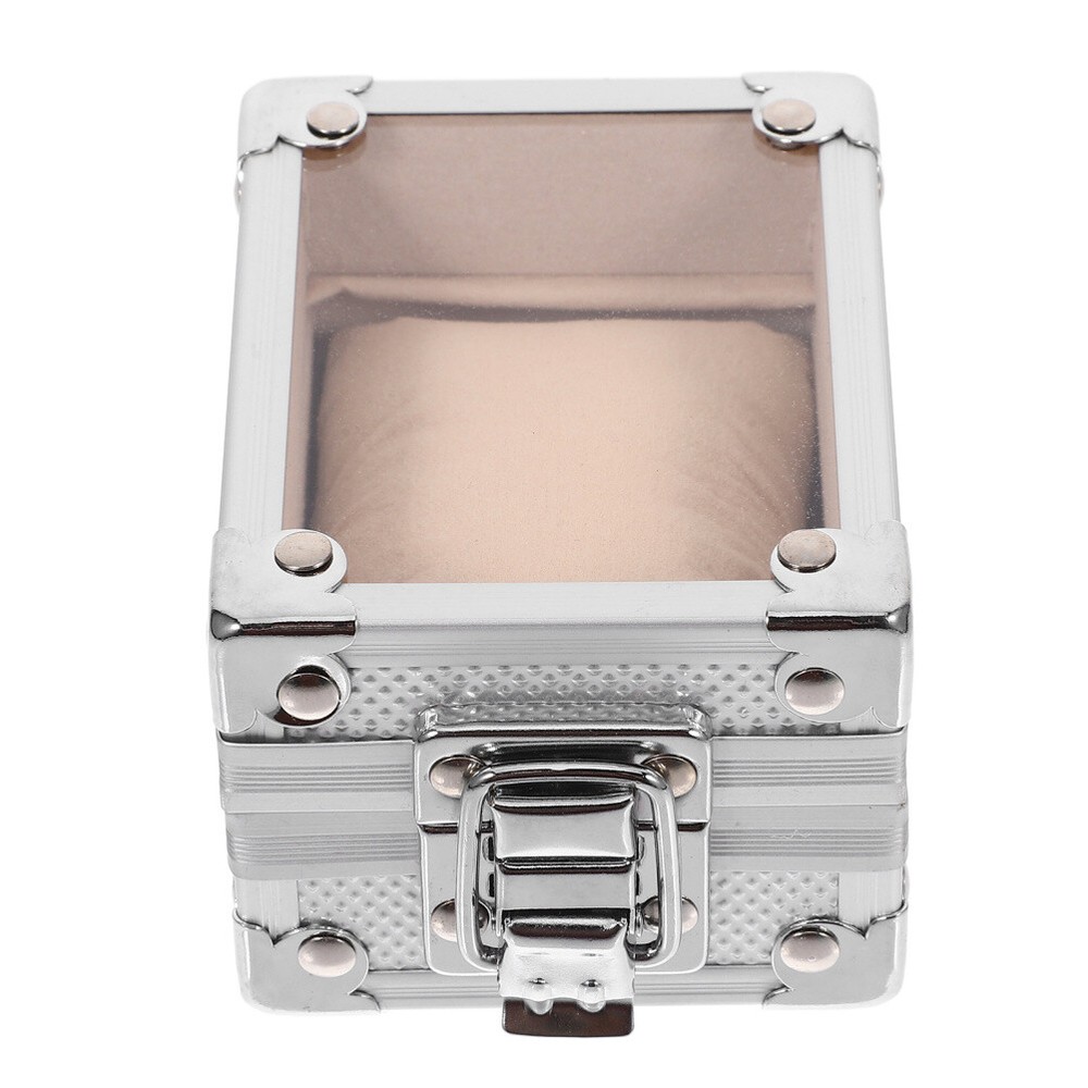 1PC Watch Container Box with Lock Watch Storage Silver Case for Gift