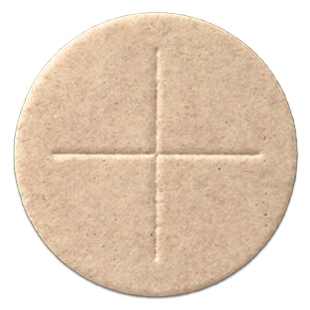 Altar Bread 2.75" Wheat Concelebration Host Cross Design 50 Hosts/bx