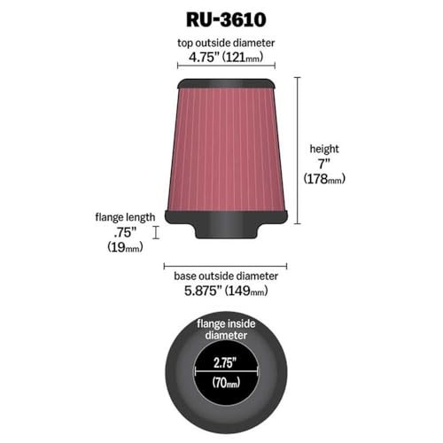High-Flow Original Lifetime Universal Clamp-On Air Filter: High Performance,