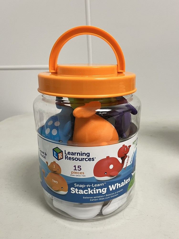 Learning Resources Snap-n-Learn Stacking Whales, Educational Toy